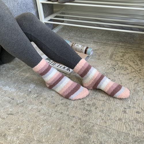 Cuddl Duds Women 6 Pair Pack Warm Cozy Plush Ultra Soft Anklet Lounge Fuzzy Fluffy Comfortable Slipper Socks4