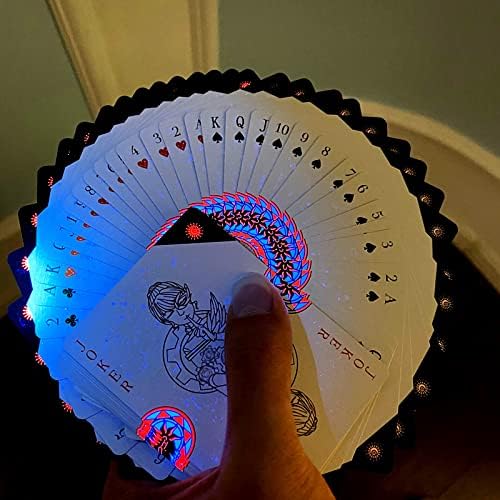 Miniatura 5 de Baraja de cartas de póquer con fluorescencia púrpura para niños y adultos, baraja de cartas para juegos de cartas para fiestas