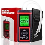 Ehdis Digital Manometer Air Pressure Meter Gas Gauge Reader with 32-bit MCU 24-bit ADC High Accuracy 12 Units Data Save or Hold