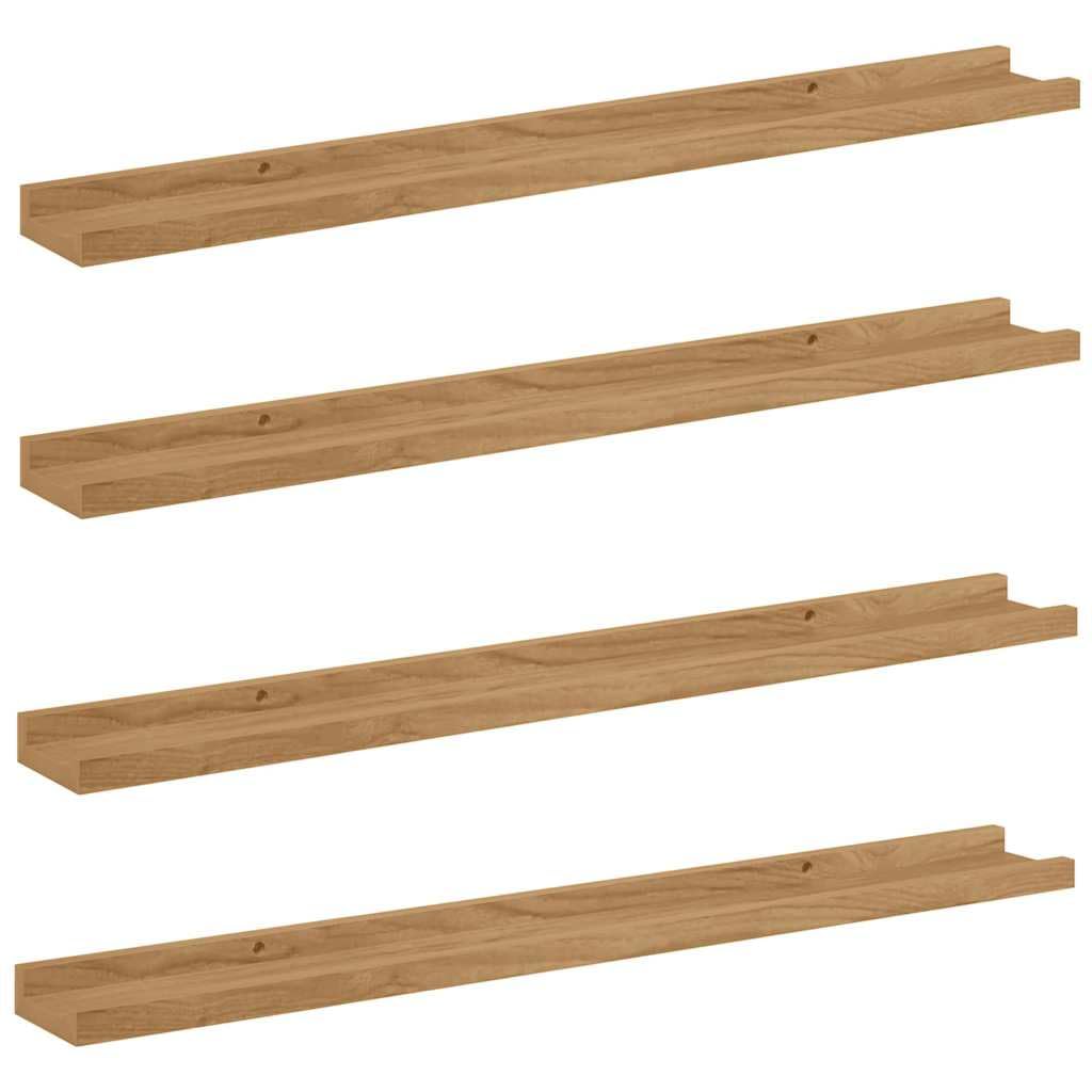 Set di 4 mensole da parete, 80 x 9 x 3 cm, in legno, stile moderno, per quadri e decorazioni in soggiorno, camera da letto e ufficio