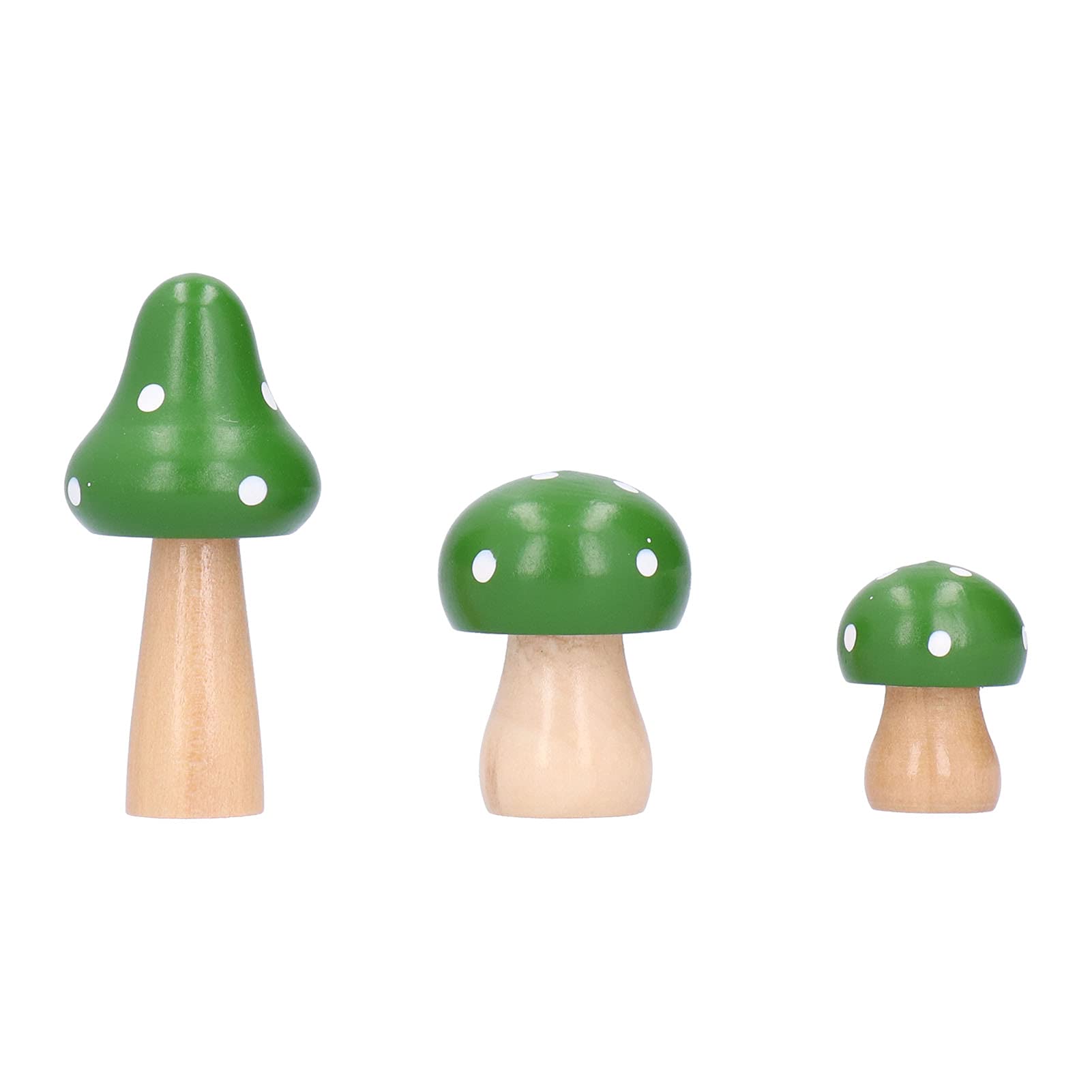 Zerodis Green Mushroom Craft 3 Pcs Wooden Mushroom Ornaments For Home Indoor Outdoor Home Office Desktop Decor(Green)