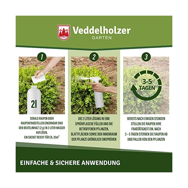 Veddelholzer Xentari® 8 x 2g Raupen & Zünslerfrei gegen Buchsbaumzünsler, Raupen & Schadraupen. Xentari Raupenfrei Buchsbaumzünsler Spritzmittel für Bio Landbau geeignet Nicht Bienengefährlich. – Bild 7