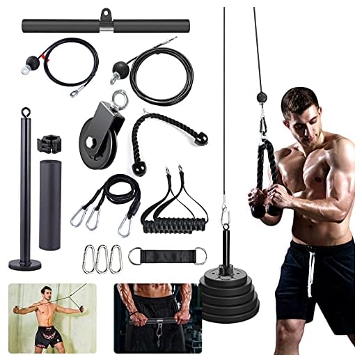 PELLOR Polea Gimnasio Sistema Poleas, Accesorio de Entrenamiento para Antebrazos Poleas Profesionales Carga máxima 127 kg Ideal para Tríceps Bíceps Antebrazo Levantamiento Pesas Fitness en Casa