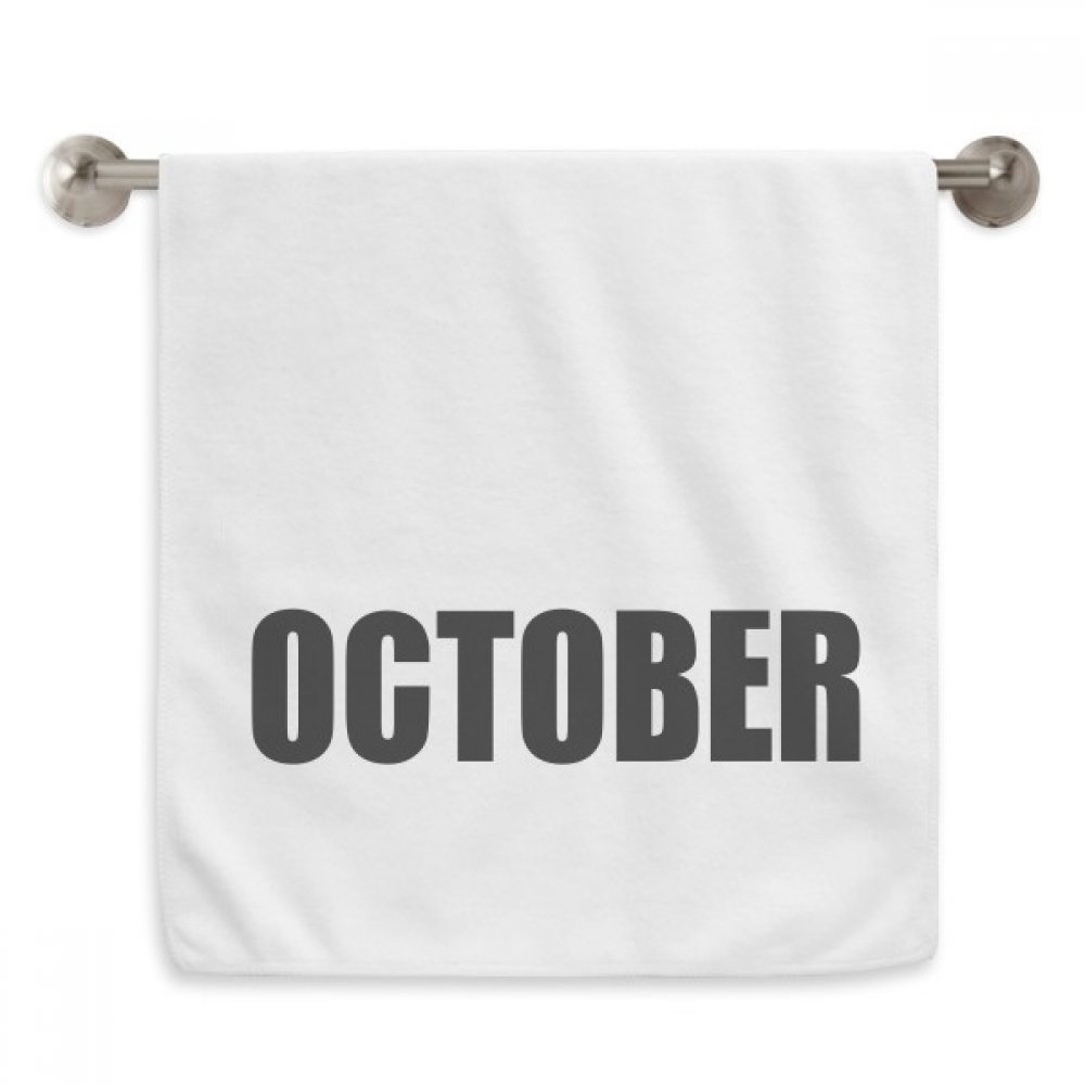 Serviette noire et blanche Octobre Mois Mots anti-irritation pour visage