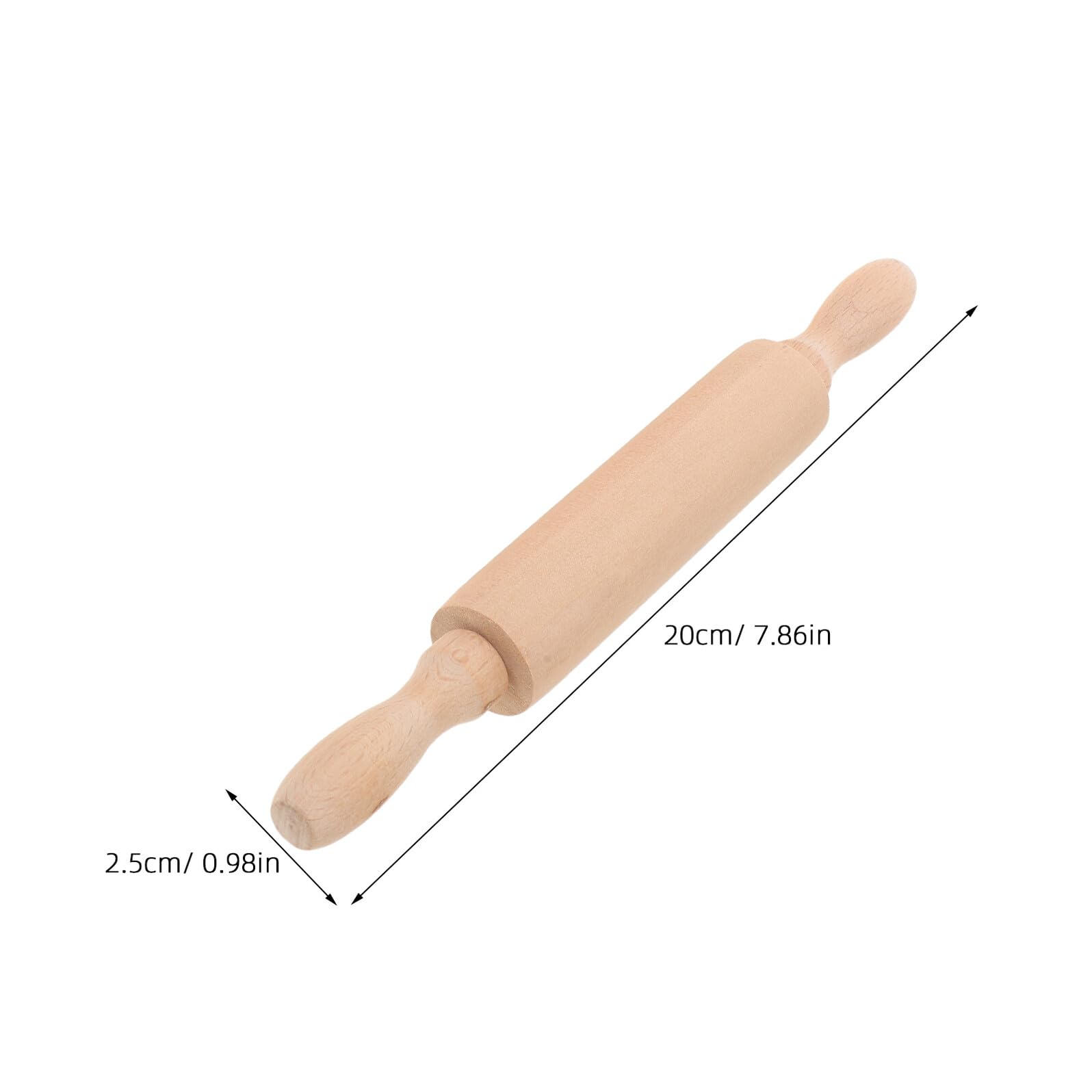 Rodillo de Madera para Hornear, Antiadherente y Tamaño Infantil, Adecuado para Repostería y Manualidades, 8 Piezas
