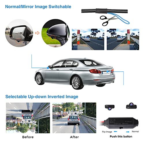 PARKVISION Rückfahrkamera, Flexibel einstellbare Auto Kamera mit drehbarem Objektiv | PAL-System +...