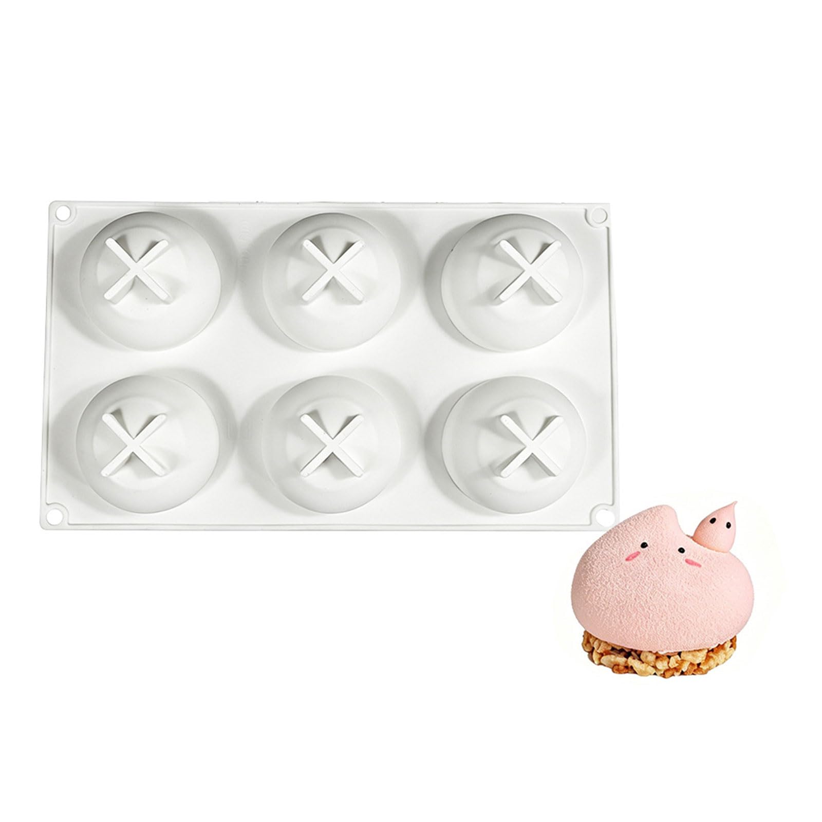 Whoasyst 6 Cavity Funny Ghostly Shape Silicone Molds Ideal for Making Halloween Themed Dessert Treats and Freezing Creation Halloween Ghostly Silicone Molds