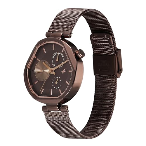 Image of Fastrack TIK Tok 5.0 Quartz Analog Brown Shaped Dial Women's Watch - 6319QM01