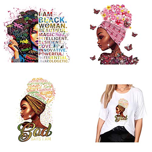 DIY Iron On Transfer Patches for Clothing 3PCS Washable Heat Transfer Stickers for T-Shirt Jackets Backpacks Hats Design Beautiful Women Decals Patch