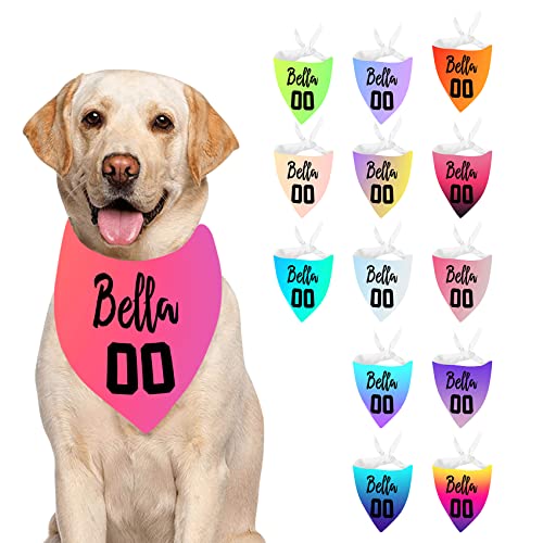 Tyymndwp Custom Dog Scarf, Custom Number Name Pet Bandana, Personalized Dog Scarf Bandana, Make Your Own Bandana, Customized Bandanas #TOP7