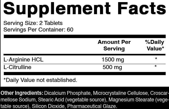 Miniatura 2 de Oxify L-Arginina L-Citrulina Complex 2000 mg por porción  120 tabletas  Sin gluten, sin OMG  Suplemento fabricado en Estados Unidos