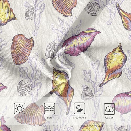 Girls' Underwear Colorful Vintage Conch Cotton Stretch Comfort Toddler Panties3