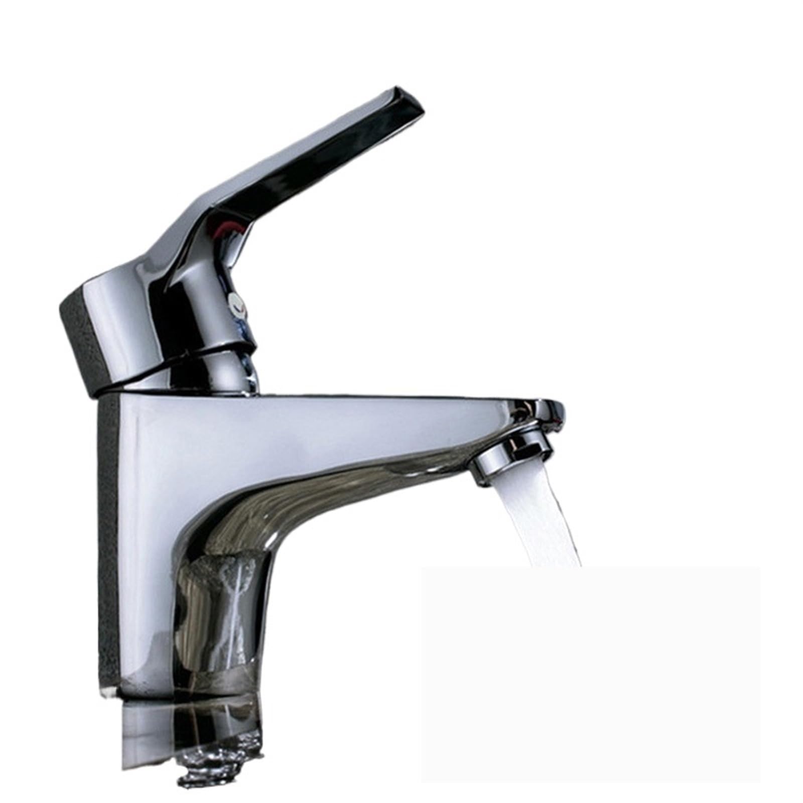 Robinet de lavabo de salle de bains en cuivre massif finition chrome miroir