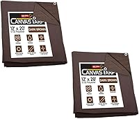 Vista 81 de Mytee Products Lona de lona marrón oscuro de 6 x 8 pies de 12 onzas, resistente al agua y transpirable, lonas resistentes, cubierta de lona