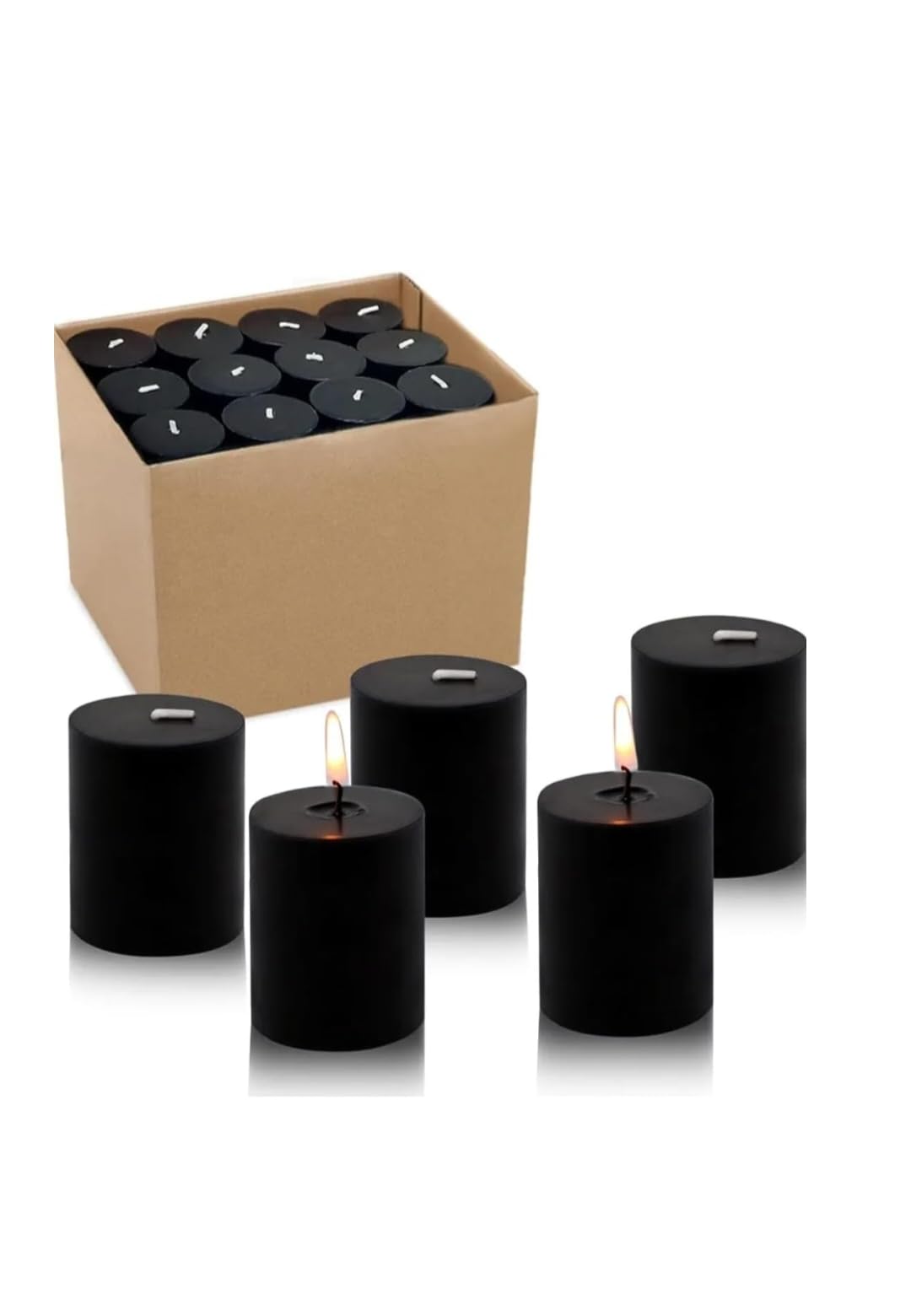Laksh Collection Pillar Candle | Size 2x2 Inch | Unscented, Smokeless, Dripless Pillar Candle | 12 Hours Burning Time | Piller Candle | Home Decor | Spa Candle (Pack of 6) (Black)-image-14