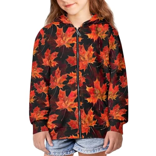 Image of Unisex Zipper Sweatshirt Boys Girls Hooded with 2 Pocket Pullover Hoodies for 6-16Y Kids