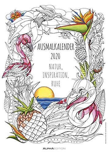 Preisvergleich Produktbild Ausmalkalender 2020 - Bildkalender A3 (30 x 42) - Meditationskalender - Achtsamkeit - Entspannung - Wandkalender