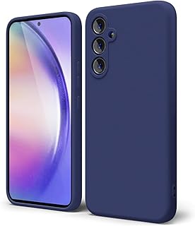 جراب حماية خلفي متوافق مع هاتف سامسونج جالاكسي A35 مصنوع من جل السيليكون الناعم والمطاط مضاد للصدمات بلمسة نهائية غير لامعة وبطانة داخلية القماش للكاميرات كحلي