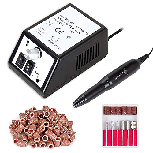 Professional 110V 20000RPM Electric Nail Art Drill Machine for Acrylic Gels, Manicure Pedicure Grinding Drill (Black)