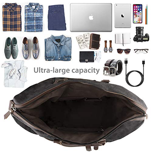 Geness Reisetasche aus Leder für Unisex, große Weekender-Tasche