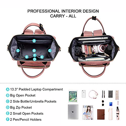 LOVEVOOK Laptoprugzak voor Dames, 17 inch Waterdicht Rugzak Dames Schoolrugzak voor Jongens en Tieners, Grote Rugzakken met USB-Oplaadaansluiting, voor Reizen School Universiteit Werk - Image 6