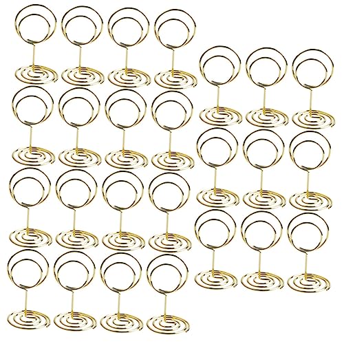 OUNONA 25Pcs Table Number Holders Elegant Picture Clips for Wedding Centerpieces Photo Displays Office Notes and Memorable Events Durable Memo Stands with Spiral Design
