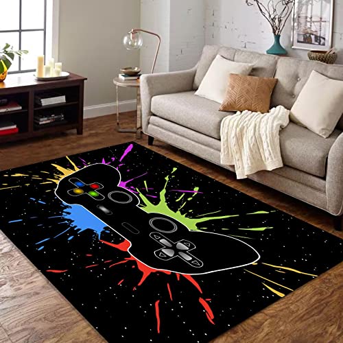 Gaming Rugs For Boy's Bedroom​ Ultra Soft Rugs For Bedroom ​Applies To Teens For Girls Kids Room Crystal Velvet Gamer Rug Indoor Floor Sofa Rugs For Living Room ​Game Room Decor #TOP3