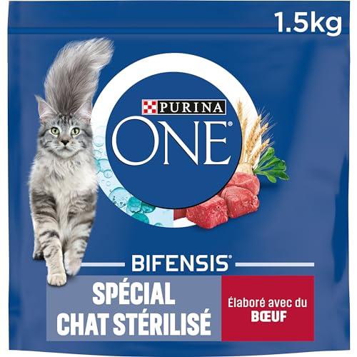 PURINA ONE Bifensis - Croquettes Chat Adulte Stérilisé Bœuf - 6 x 1,5 kg