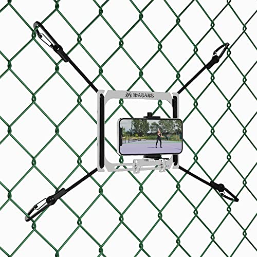 Image of Cell Phone Fence Mount for iPhone, Mevo Start, Phones, GoPro and Other Action Cameras, to a Chain Link Fence for Recording Baseball,Softball and Tennis Games
