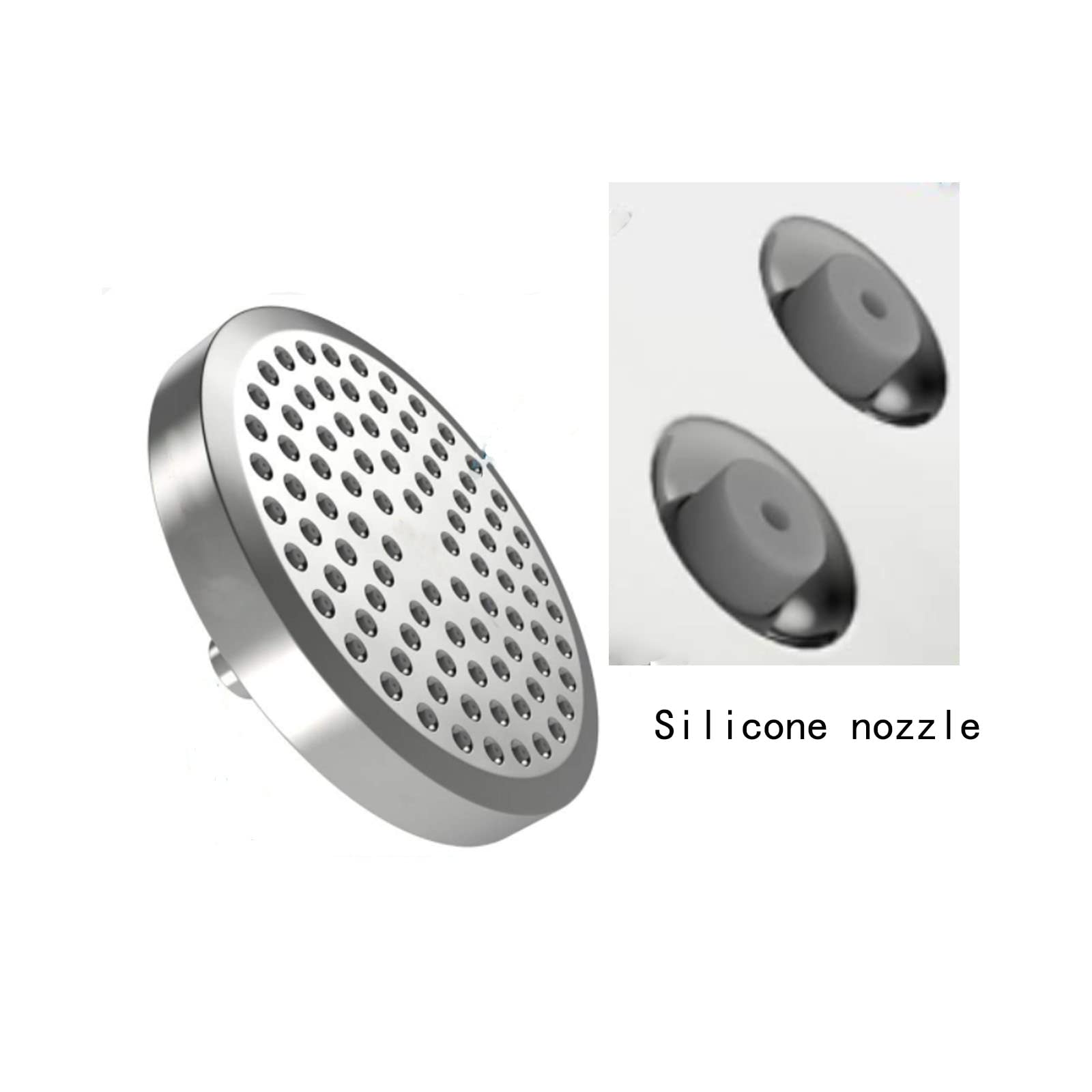 XLENTGEN Soffione Doccia Rotondo da 6 Pollici Soffione Doccia Alta pressione con Ugello Anticalcare in Silicone, Regolabile a 360° Soffione Doccia a Pioggia, Cromo