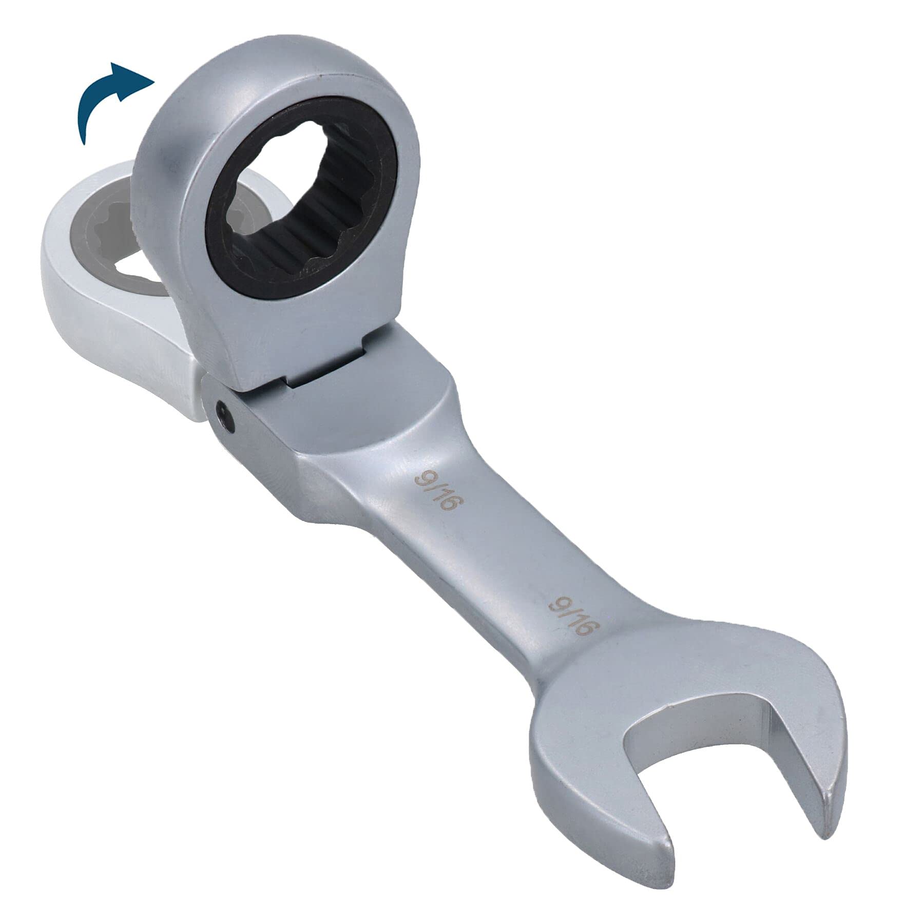 AB Tools 9/16” AF SAE Imperial Flexible Stubby Flexi Head Ratchet Spanner Combi Wrench