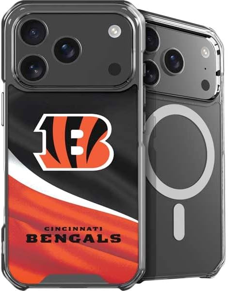 Skinit Phone Case Compatible with MagSafe iPhone 17 Pro Max - Officially Licensed NFL Cincinnati Bengals - Distressed Design