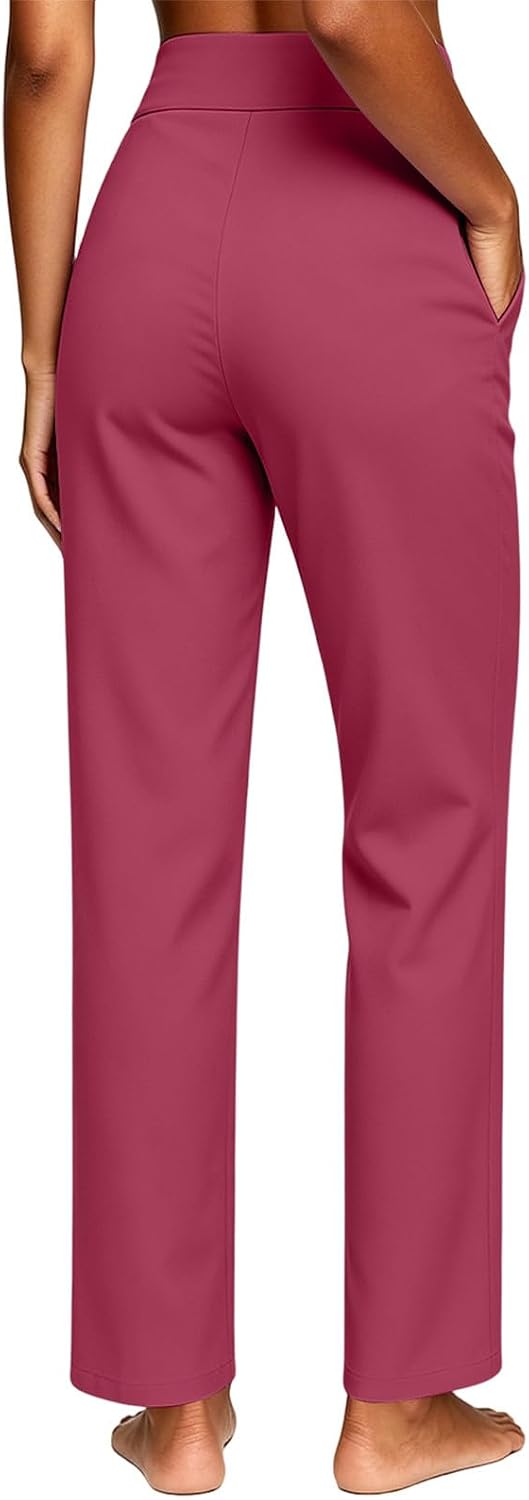 Women's High Waist Straight Leg Yoga Golf Pants
