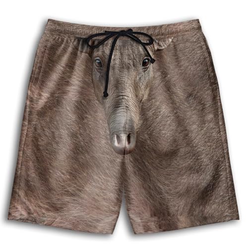 Naughty Mens Swim Trunks - Animal's Trunk Hawaiian Mens Shorts Casual - Funny Summer Drawstring Beachwear Shorts - Main Image