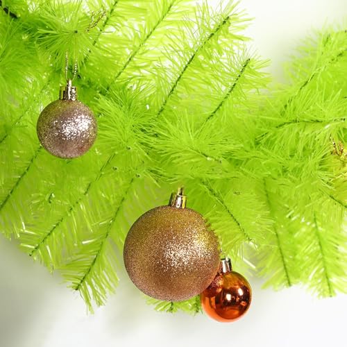 Guirnalda de Navidad Mimoqk: corona de pino realista para decoración exterior e interior 7
