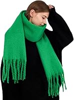 Vista 98 de Bufanda grande y gruesa de gran tamaño, esponjosas, de lana grande, gruesa, cálida para invierno