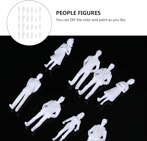 Miniatura 3 de Figuras de personas pintadas Modelos realistas de plástico Figura miniatura blanca Modelos a escala de personas 50 piezas diferentes