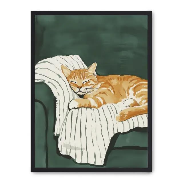 Cuadro sleeping cat œuvre sur toile de qualité supérieure pour chambre
