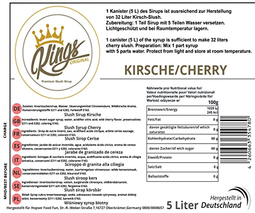 Kings Premium Slush Sirup 5 Liter Geschmack Kirsche – Bild 3