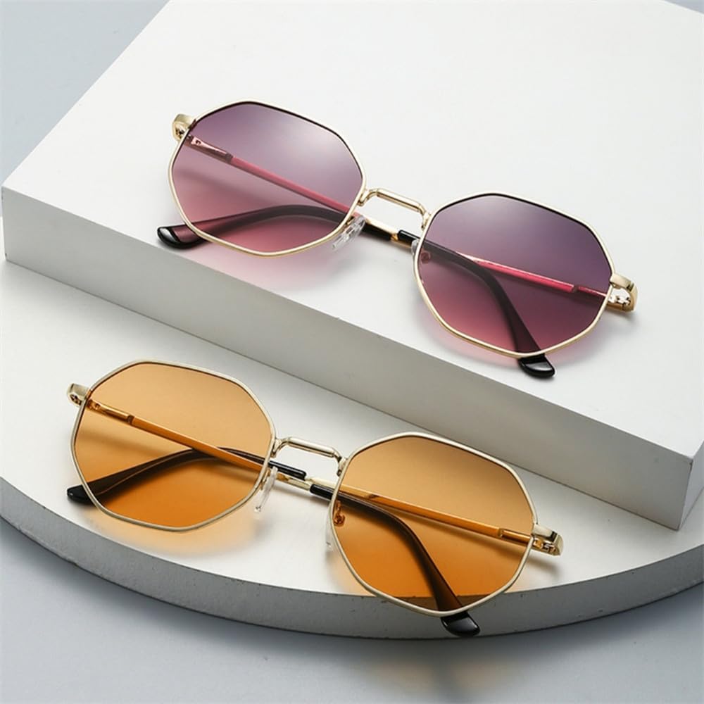 Gafas de sol modernas para mujer, gafas de sol octogonales para hombre, montura con lentes anti-UV400.