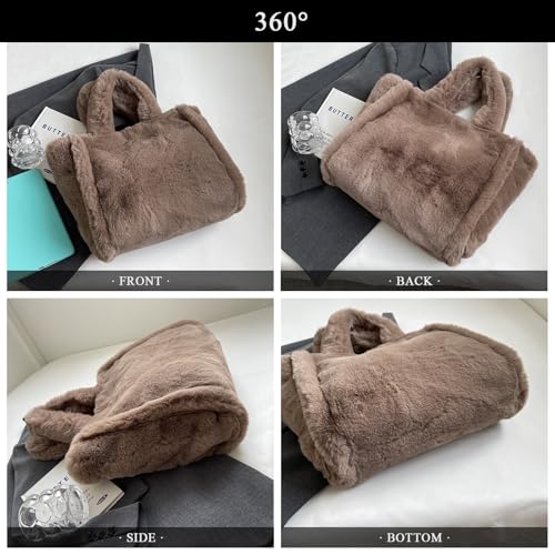 Bolso tote peludo grande para mujer miniatura 6