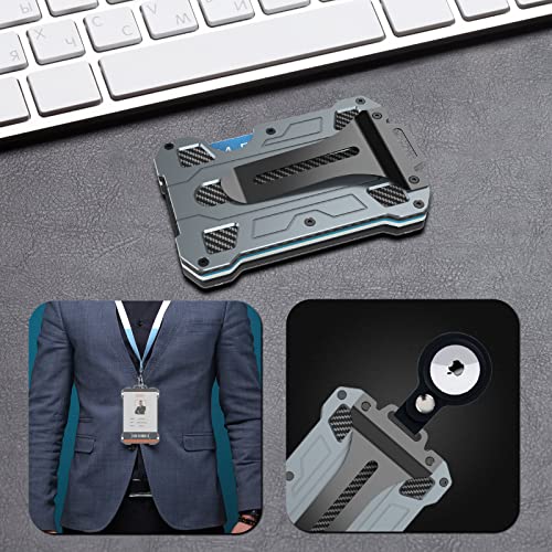 Vyncs Wallet For Men Minimalist Wallet Slim Metal With Money Clip Slip-Out Silicone Transparent Window Hold Up 16 Credit Card Rfid Blocking Aluminum Tactical Wallet-Grey #TOP4