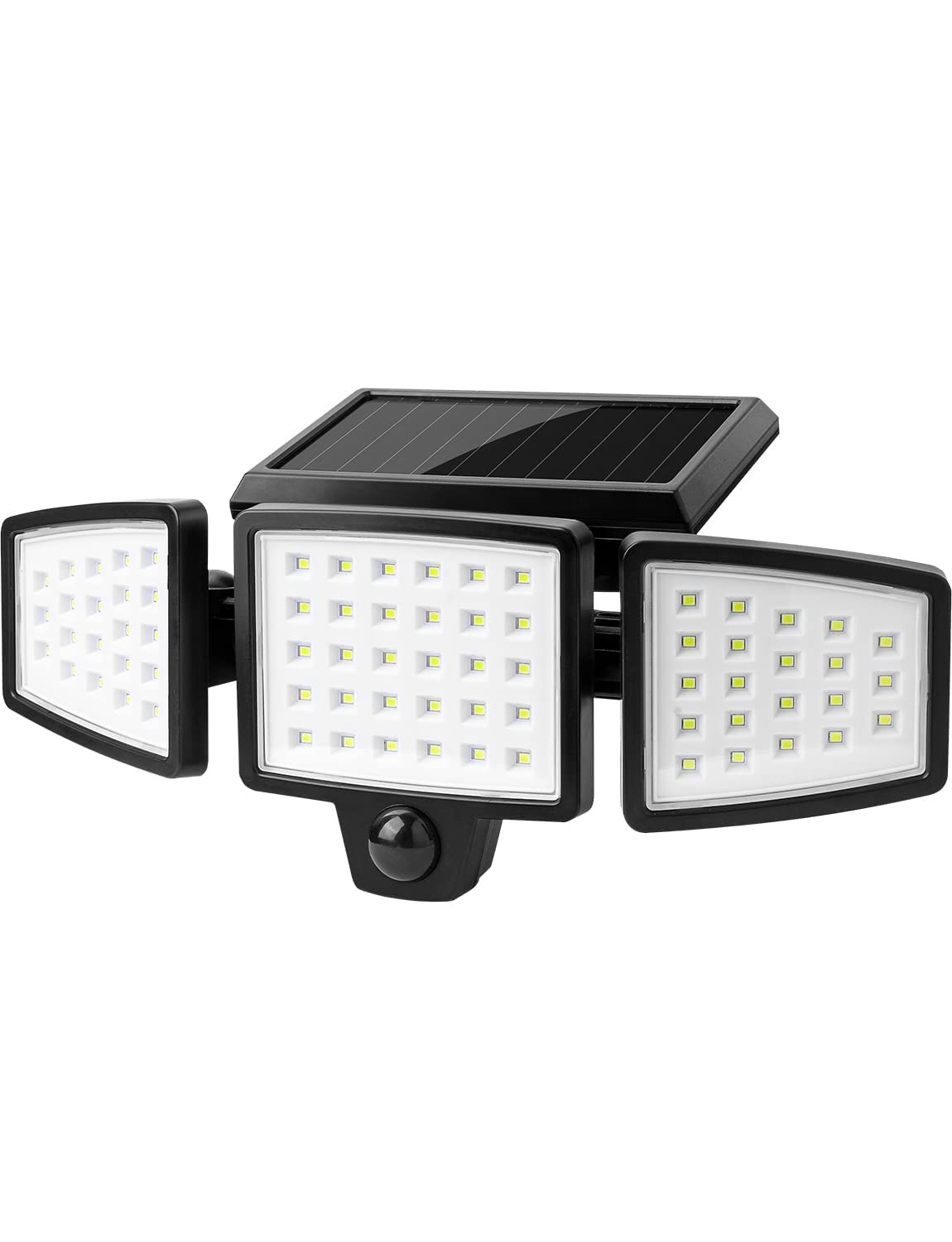 LE Solar Flood Lights Outdoor, Motion Activated Security Lights, WL4000  High Brightness, 3 Adjustable Heads 270° Wide Lighting Angle, IP65  Waterproof, ...