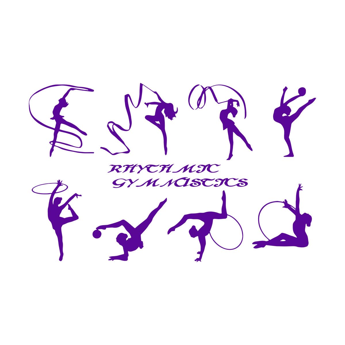 Rhythmic Gymnastics Wall Stickers Home Decoration Exercise Room School Logo Sport Girl Vinyl Self-Adhesive Wall Decals Small - 57x35cm — image 1