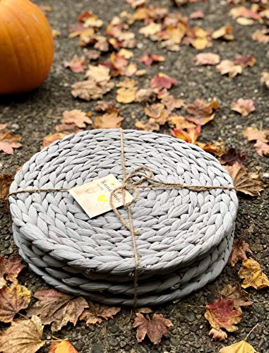 Cork & Leaf Platos Decorativos Redondos Reclaimed Gray 13 Inch Pack 4 miniatura 4