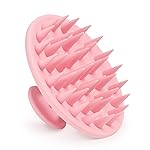 Meartchy Silicone Scalp Massager Shampoo Brush, Scalp Brush for Hair Growth & Dandruff Removal, Hair Scrubber Scalp Stimulator Exfoliator Brush with Soft Bristles for Wet Dry Scalp Care (Pink)