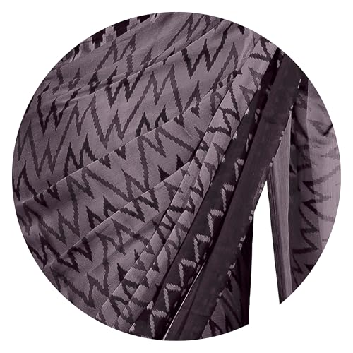 Image of MIRCHI FASHION Women Saree | Chiffon Chevron Zig Zag Printed Office Wear Sari with Blouse