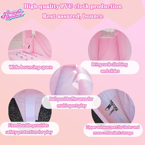 13FTx13FT Large Pink Inflatable Bounce House 100% PVC Bounce House for Big Kids Pink Jumper Bouncy Castle Kids and Adult Wedding Decorations for Outdoor Birthday Party(Including 1500W Blower) - Image 7