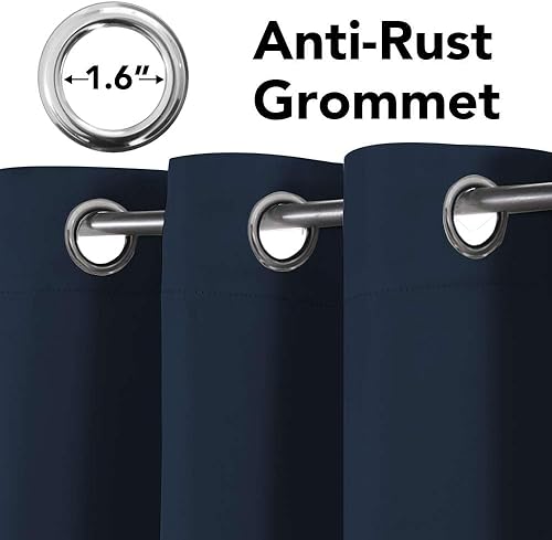 Miniatura 73 de H.Versailtex - Cortinas opacas con aislamiento térmico para oscurecer la habitación, cortinas extralargas, paneles con ojales