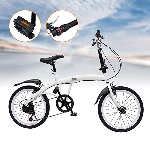 DDZcozy Vouwfiets vouwfiets fiets fiets 20 inch 7 versnellingen Double V rem Folding Bike Up to Folding Carbon Steel… - Afbeelding 8